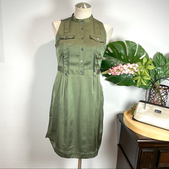 Banana Republic green olive cargo dress 0P Petite - Picture 10 of 12